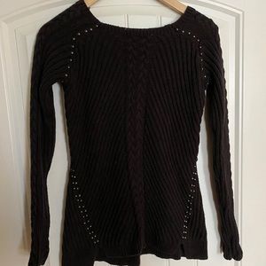 Charcoal brown studded sweater